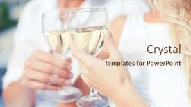  Presentation with dating - Theme having dating concept - couple drinking wine background and a lemonade colored foreground