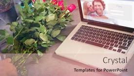  Presentation with dating - Slides featuring dating-website-against-laptop background and a lemonade colored foreground