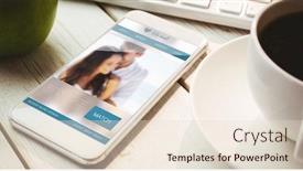  Presentation with dating - Beautiful slide set featuring dating website against smartphone on desk backdrop and a lemonade colored foreground