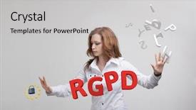  Presentation with data protection - Colorful presentation design enhanced with datos general data protection regulation backdrop and a light gray colored foreground