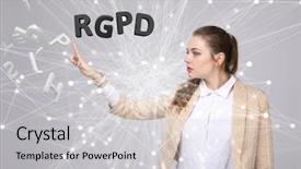  Presentation with gdpr - PPT theme enhanced with datos general data protection regulation background and a light gray colored foreground