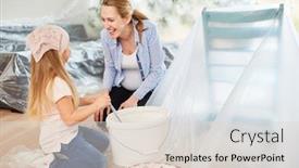  Presentation with pregnant mother - Audience pleasing presentation theme consisting of daughter-and-pregnant-mother-together backdrop and a lemonade colored foreground