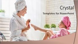  Presentation with loving mom - Theme enhanced with daughter are doing manicure background and a lemonade colored foreground