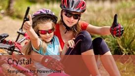  Presentation with road racing - Theme with daughter are sitting on road background and a red colored foreground