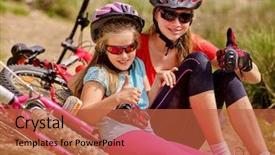  Presentation with road racing - Audience pleasing theme consisting of daughter are sitting on road backdrop and a red colored foreground