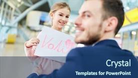  Presentation with airport terminal - Presentation enhanced with daughter at the airport terminal background and a ocean colored foreground