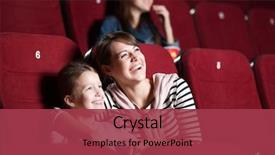  Presentation with cinema - Slide deck featuring daughter at the cinema background and a red colored foreground