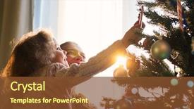  Presentation with decorate - Presentation featuring daughter decorate a christmas background and a tawny brown colored foreground