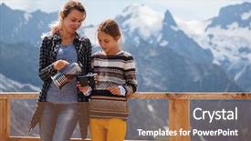  Presentation with high tea - Theme enhanced with daughter drinking warm tea background and a tawny brown colored foreground