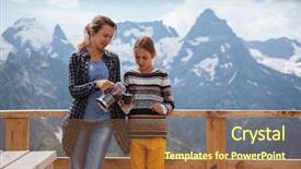  Presentation with high tea - Colorful slide set enhanced with daughter drinking warm tea backdrop and a tawny brown colored foreground