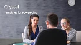  Presentation with parent teacher - Slide set consisting of daughter during teacher-parent meeting background and a gray colored foreground