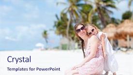  Presentation with afro caribbean - Colorful slides enhanced with daughter enjoying caribbean beach vacation backdrop and a  colored foreground