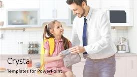  Presentation with helping man mouintain - Slide deck with daughter get ready for school background and a lemonade colored foreground