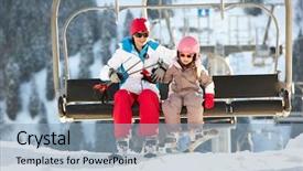  Presentation with lift - Cool new PPT theme with daughter getting off chair backdrop and a light blue colored foreground