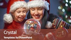  Presentation with merry christmas - Amazing presentation theme having daughter girl with snow globe backdrop and a tawny brown colored foreground