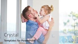  Presentation with kiss - Theme with daughter-gives-her-father background and a light blue colored foreground