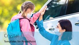  Presentation with car parking - PPT layouts featuring daughter-giving-high-five background and a teal colored foreground