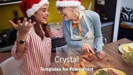  Presentation with atmosphere - PPT layouts featuring daughter-having-fun-preparing background and a coral colored foreground