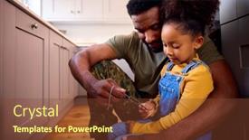  Presentation with army - Slide set featuring daughter-holding-dog-tag background and a tawny brown colored foreground