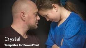  Presentation with black father - Slides consisting of daughter hugging her father black background background and a tawny brown colored foreground