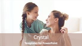  Presentation with teen mom cap and gown holding a baby - PPT theme enhanced with daughter hugging positive feelings good background and a coral colored foreground