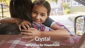  Presentation with daughter - Audience pleasing slide deck consisting of daughter in front of school backdrop and a violet colored foreground