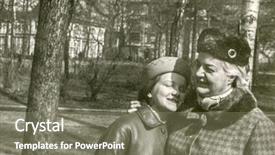  Presentation with 1950s - Colorful PPT theme enhanced with daughter in park 1950 backdrop and a gray colored foreground