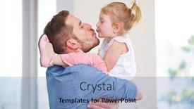  Presentation with father birthday - Theme enhanced with daughter-kisses-her-father background and a teal colored foreground