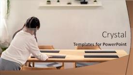  Presentation with happy life - Slide set having daughter-little-girl-setting-up background and a soft green colored foreground