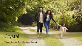  Presentation with walk - Amazing PPT layouts having daughter on a country walk backdrop and a yellow colored foreground