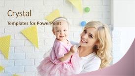  Presentation with first birthday - Amazing PPT theme having daughter on her first birthday backdrop and a lemonade colored foreground