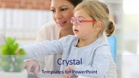  Presentation with working mother - Cool new presentation design with daughter on her lap backdrop and a  colored foreground