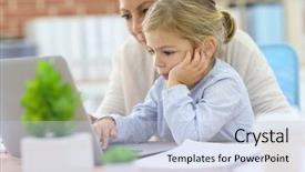  Presentation with working mother - Amazing presentation theme having daughter on her lap backdrop and a  colored foreground