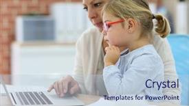  Presentation with working mother - Presentation having daughter on her lap background and a lemonade colored foreground