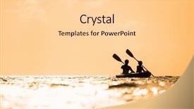  Presentation with silhouettes family - Slide deck featuring daughter paddling on kayak background and a blonde colored foreground