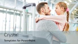  Presentation with airport terminal - Presentation with daughter-picks-up-her-father background and a light gray colored foreground