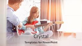  Presentation with electric - Theme enhanced with daughter playing electric guitar background and a lemonade colored foreground