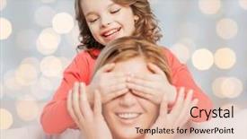  Presentation with motherhood - Beautiful presentation featuring daughter playing guess who game backdrop and a coral colored foreground