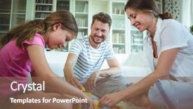  Presentation with building blocks - Cool new presentation design with daughter playing with building blocks backdrop and a violet colored foreground