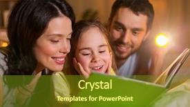  Presentation with light book - PPT theme enhanced with daughter reading book with torch background and a tawny brown colored foreground