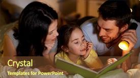  Presentation with light book - Beautiful slide set featuring daughter reading book with torch backdrop and a tawny brown colored foreground