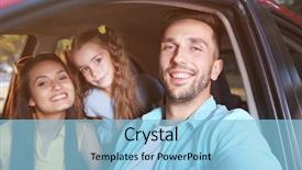  Presentation with daughter - PPT theme with daughter taking selfie in car background and a light blue colored foreground