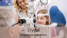  Presentation with eye disease - PPT layouts with daughter talk with eye background and a coral colored foreground