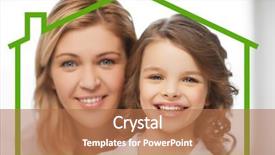  Presentation with eco - Beautiful PPT theme featuring daughter with eco house backdrop and a coral colored foreground