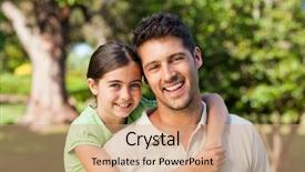  Presentation with daughter - Presentation featuring newletter - portrait of a young business background and a gray colored foreground