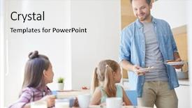  Presentation with taking care of children and parent - Cool new slide deck with daughters and bringing them homemade backdrop and a white colored foreground