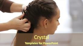  Presentation with daughter - Audience pleasing PPT theme consisting of daughters india - woman doing hair of her backdrop and a tawny brown colored foreground