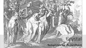  Presentation with engraving - Colorful presentation design enhanced with daughters-of-the-sun-god backdrop and a light gray colored foreground