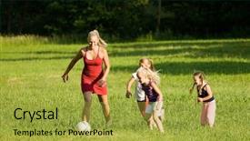  Presentation with north america - Colorful slides enhanced with daughters playing football well soccer backdrop and a yellow colored foreground