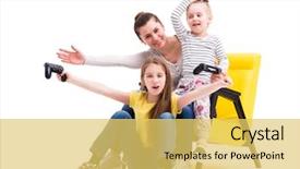  Presentation with officiating games - Theme enhanced with daughters playing games with joystick background and a  colored foreground